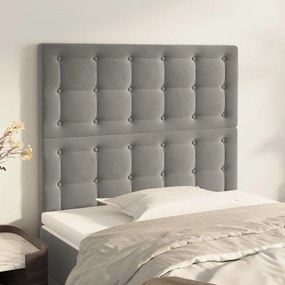 Testiere 2 Pz Grigio Chiaro 100x5x78/88 Cm İn Velluto /