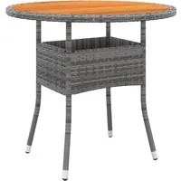 Tavolo Giardino 80x75 cm Massello Acacia e Polyrattan Grigio 310609