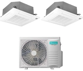 Condizionatore Dual Split a Cassetta Hisense 18+18 con 3AMW72U4RJC R-32 Wi-Fi Optional con Telecomando e Pannello Incluso