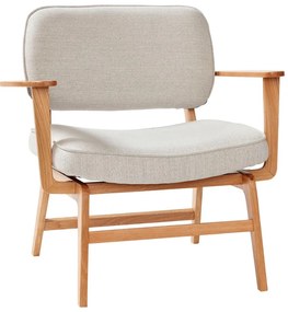 Poltrona grigia con struttura in legno di rovere Haze - Hübsch