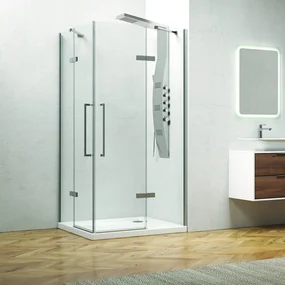 Kamalu - Box doccia angolo 80x80 ante battenti vetro anticalcare KT1000
