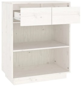 Mobile Consolle Bianco 60x34x75 cm in Legno Massello di Pino