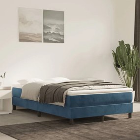 Materasso A Molle Blu Scuro 120x220x20 Cm İn Velluto /