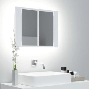 Armadietto A Specchio Con Luci Led Bianco 60x12x45 İn Acrilico /