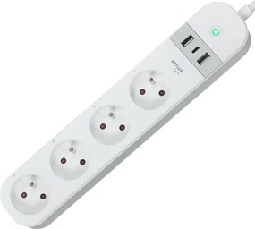 Retlux - Smart estensione cavo con interruttore 4Z + 2xUSB-A+1xUSB-C 1,5m Wi-Fi Tuya bianco