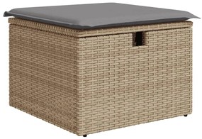 Set divano da giardino 6 pz con cuscini beige in polyrattan