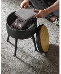 Sgabello in pelle CORE nero