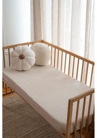 Lenzuolo con angoli per bambini beige in mussola per culla 60x120 cm Burumcuk – Mijolnir