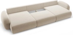 Divano angolare beige allungabile/con contenitore (a U) con rivestimento in ciniglia Tonale – Cosmopolitan Design