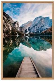Stampa incorniciata su mdf Montagna blu 65.2 x 94.7 cm