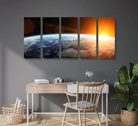 Quadri 5 pezzi – Vista sul pianeta dallo spazio