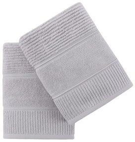 Set di 2 asciugamani in cotone grigio , 50 x 90 cm Daniela - Foutastic