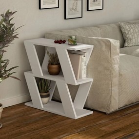 Tavolino da Soggiorno Laterale 57x60x22 cm in MDF Lazena Bianco...