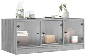 Tavolino da salotto con ante in vetro grigio sonoma 102x50x42cm