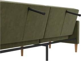 Divano letto in velluto verde 207 cm Lilly - Støraa