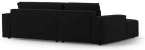 Divano angolare nero allungabile/con contenitore (con penisola a sinistra/con chaise lounge) con rivestimento in velluto Jodie – Micadoni