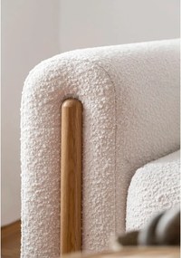 Divano beige/color crema allungabile/con contenitore e rivestimento in bouclé 244 cm Arcadova – ELTAP