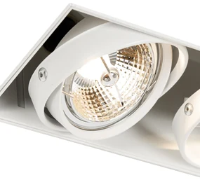 Set di 6 faretti da incasso bianchi GU10 50mm 2-luci senza cornice - Oneon