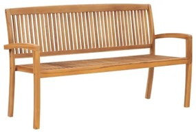 Panchina da Giardino Impilabile con Cuscino 159cm Teak Massello