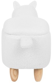 Pouf di tessuto bianco ALPACA Beliani