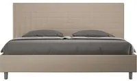 Letto Matrimoniale Extra Large 190x210 cm con Rete e Contenitore Sunny Tortora