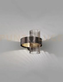 Armonia applique a parete 25 fume' rigato nickel nero satinato_oro ...