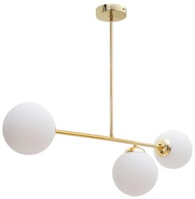Lampadario a sospensione con supporto rigido FIRA 3xE27/60W/230V oro