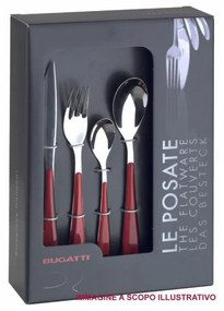 Posate Colorate Pois Casa Bugatti Set 24 Pezzi - Rosso Granata