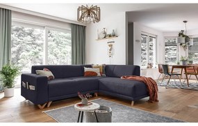 Divano angolare color antracite allungabile e con contenitore (penisola a destra/a L) Classy Sophie – Miuform