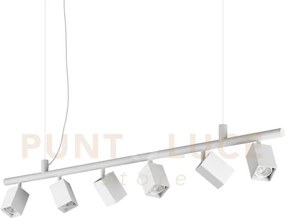 Dynamite sospensione con 6 faretti orientabili quadrati attacco gu1...