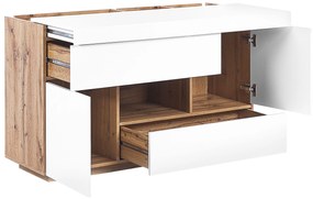 Credenza bianco e legno chiaro GORAN Beliani