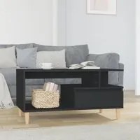 Tavolino da Salotto Nero 90x49x45 cm in Legno Multistrato 819613