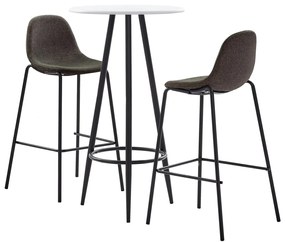 Set Da Bar 3 Pz İn Tessuto Grigio Scuro /