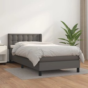 Giroletto A Molle Con Materasso Grgio 90x200 Cm İn Similpelle /