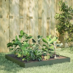 Fioriera Rialzata Giardino Verde Oliva 100x100x18,5 Cm Acciaio /
