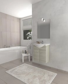 Mobile sottolavabo e lavabo con illuminazione Ginevra per vasca centrale rovere grigio L 56 x H 70 x P 42.5 cm, 2 ante