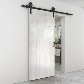 Porta scorrevole Barn bianco in legno, L 96 x H 215 cm, con binario Rodeo