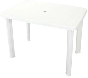 Tavolo da Giardino Bianco 101x68x72 cm in Plastica