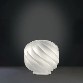 Lampada Da Tavolo Con Globe 1 Luce In Polilux Bianco Con Base D40 Made In Italy