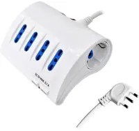 multipresa da scrivania con interruttore 6 posti (4 bipasso + 2 schuko) + 2 prese usb vit51550