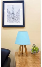 Lampada da tavolo WOOD 1xE27/60W/230V blu