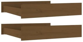 Cassetti per Letto 2 pz in Legno Massello di Pino Miele