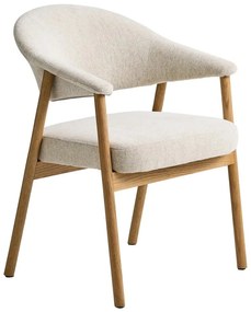 Set di sedie da pranzo color crema in rovere massiccio con braccioli 2 pz Elk – Unique Furniture