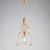 Lampadario moderno oro urban industrial cm 35