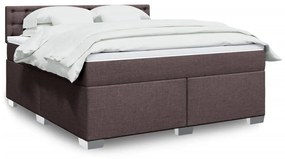 Giroletto A Molle Con Materasso Marrone Scuro 180x200cm Tessuto /
