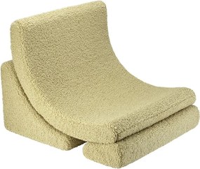 Poltrona per bambini verde con rivestimento in bouclé Moon – Wigiwama