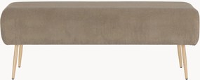 Panca in velluto a coste con gambe effetto legno Olga