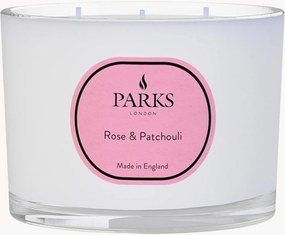 Candela profumata fatta a mano a tre stoppini Vintage Aromatherapy (rosa, patchouli e gambo verde)