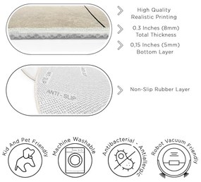 Tappeto rotondo beige lavabile ø 120 cm Simple Lines – Mila Home