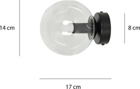 Lampada da Parete ROSSI K1 BL E14 GrafiteTrasparente Miele